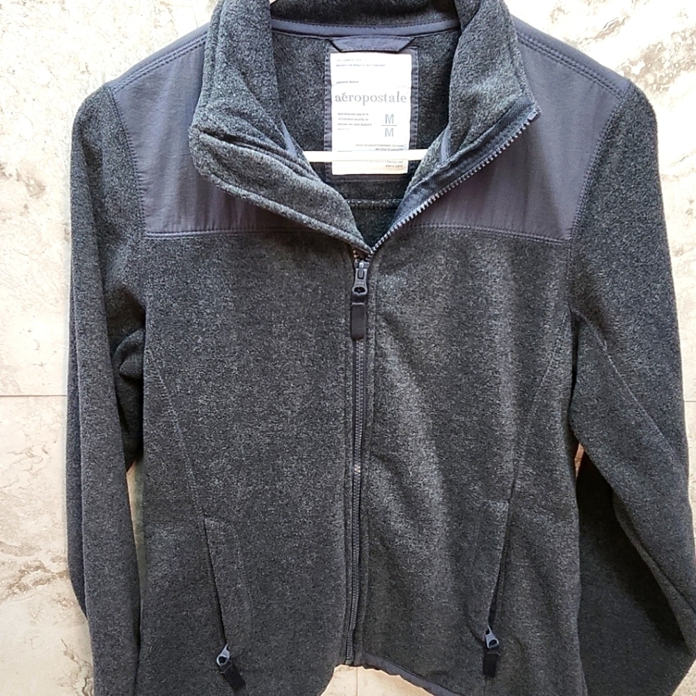 Aeropostale womens fleece Zip-Up Medium Charcoal Jacket